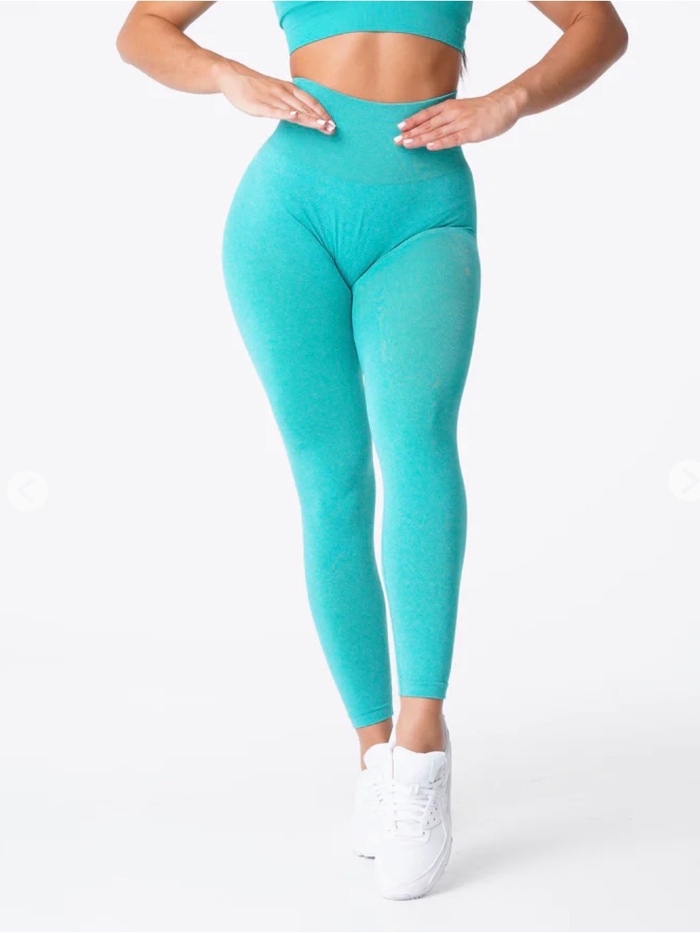 NVGTN High-Waist Seamless Leggings - Turquoise Blue - Picture 3 of 7